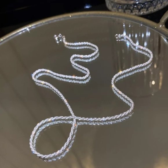 Silver Choker Necklace for Women Rhinestone Crystal Chain Jewelry Engage… - Picture 3 of 5